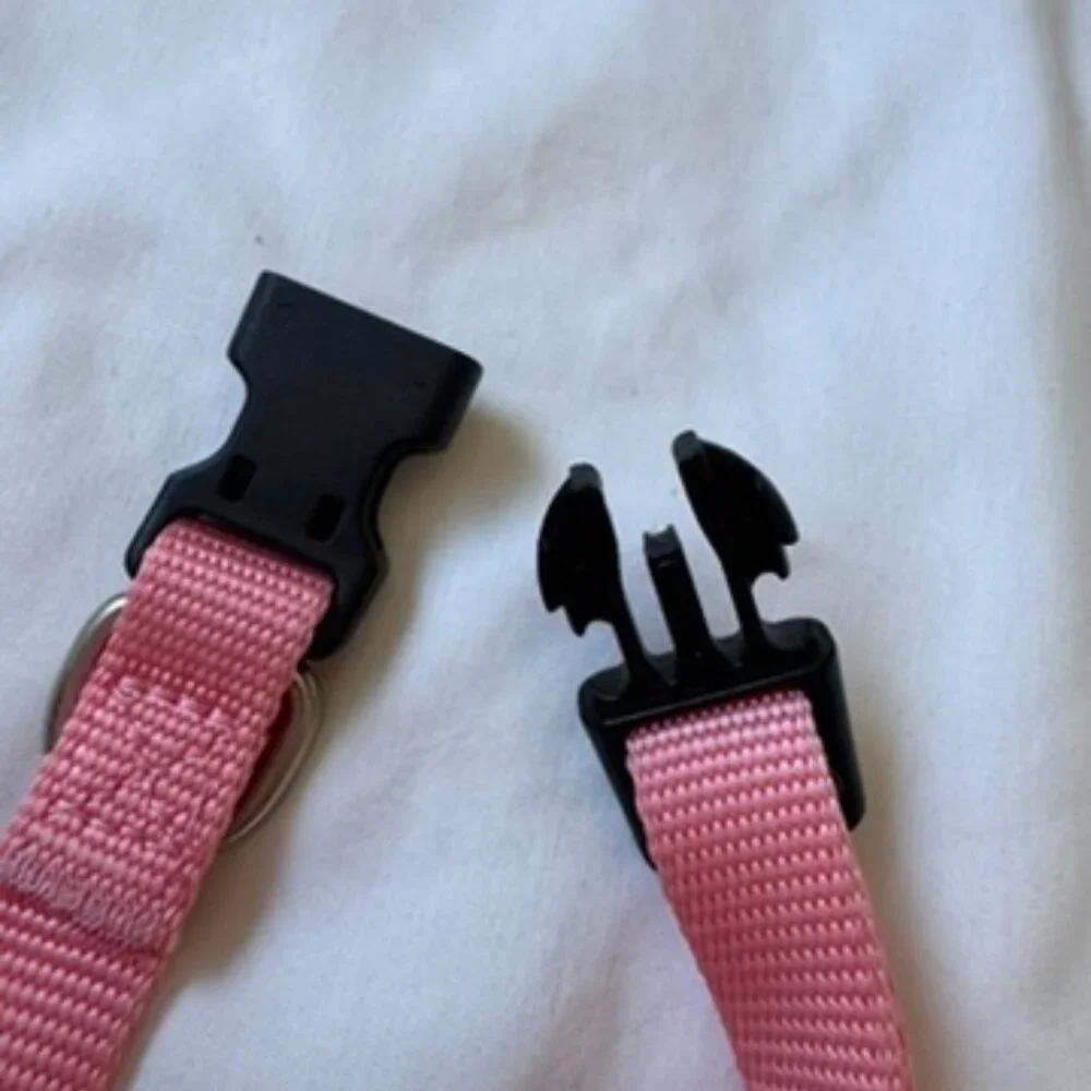 NWT Native Pup Basic Nylon Dog Collar, Adjustable for Small Dogs or Puppies Pink